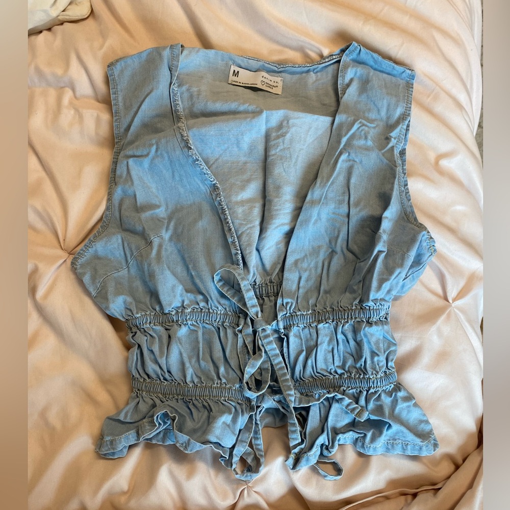 Primark Light Blue Ruffled Blouse